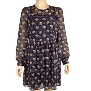 Honey Belle Dress Size Large NWT Floral Sheer‎ Long Sleeve Boho Chic Style